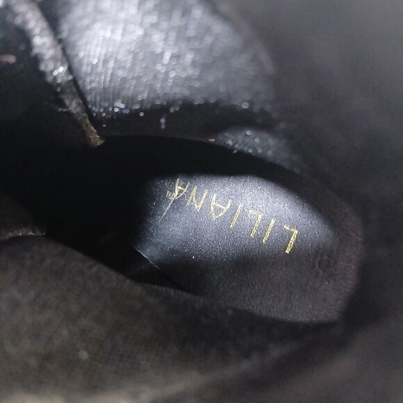 Liliana Black 5 inch lace up ankle boots Womens Size 6 Faux Suede #A5 - Picture 7 of 8